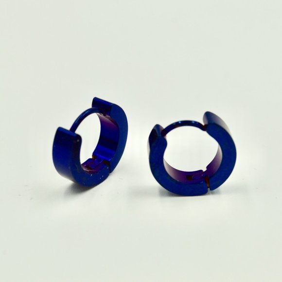 Unisex Stainless Steel Huggie Earrings - Picture 2 of 5